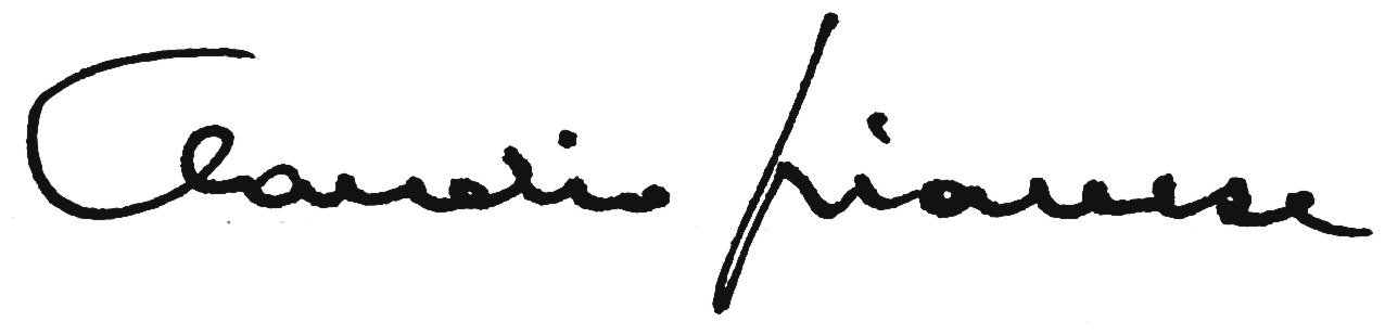 Firma autografa di Claudio Pianese