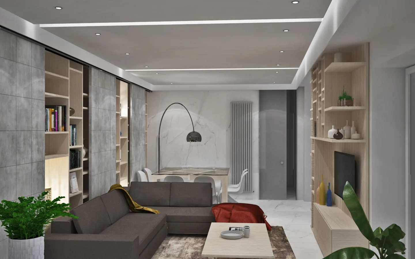 Seconda vista del progetto del living