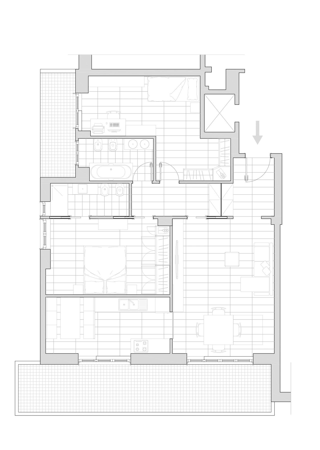 Prima soluzione distributiva della residenza privata a Roma