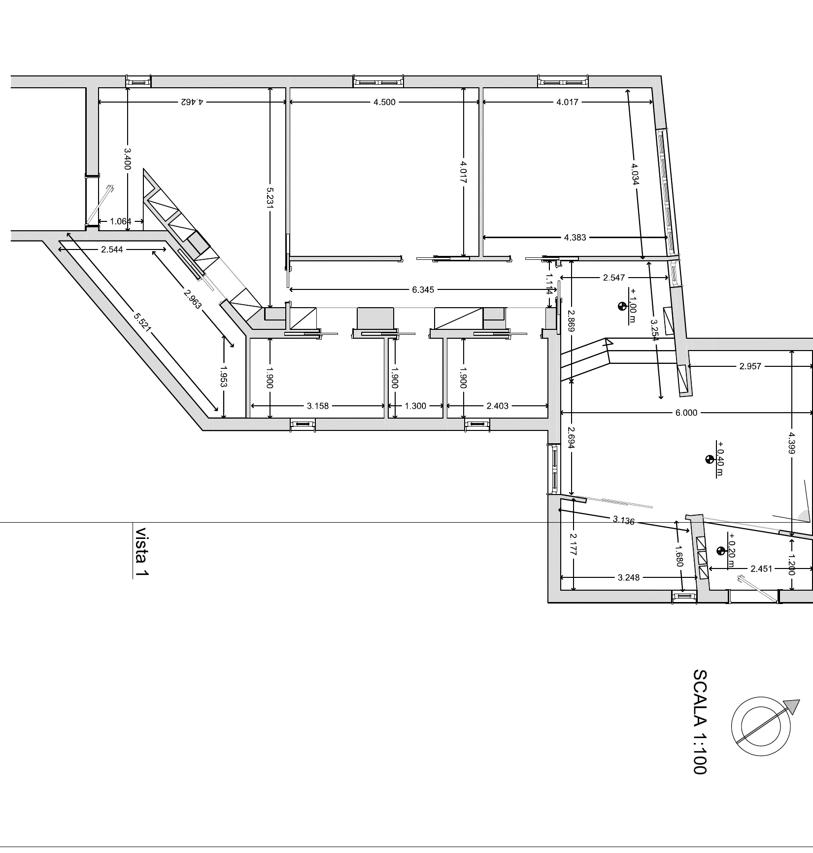 Planimetria dello stato precedente della grande residenza a Roma